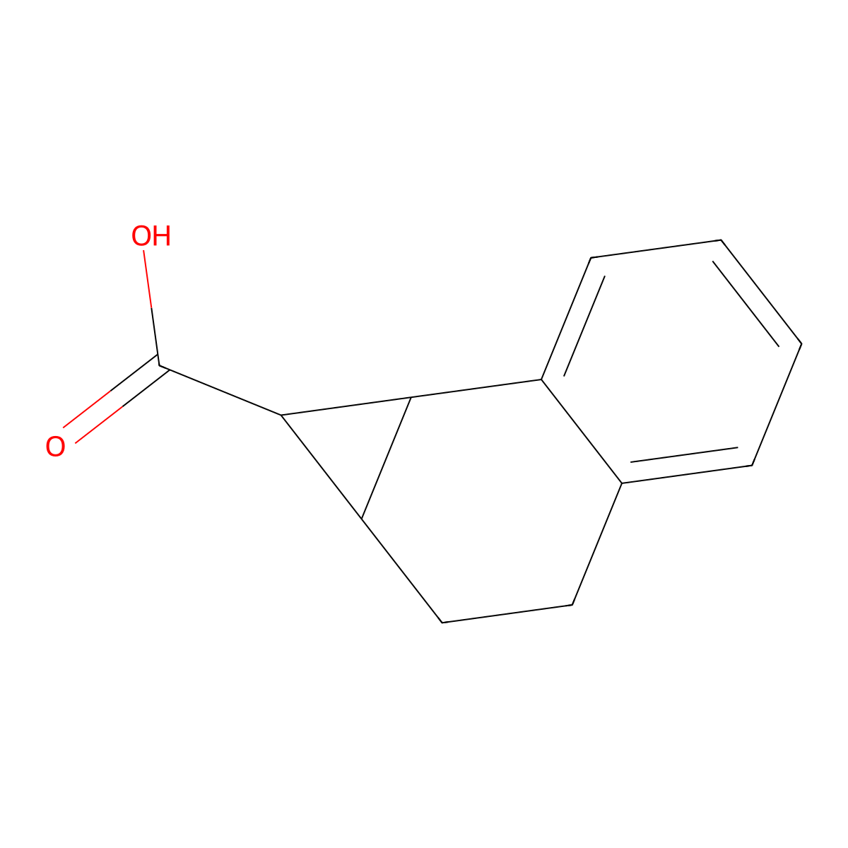 1a,2,3,7b-Tetrahydro-1H-cyclopropa[a]naphthalene-1-carboxylic acid molecular structure, CAS 109010-42-6