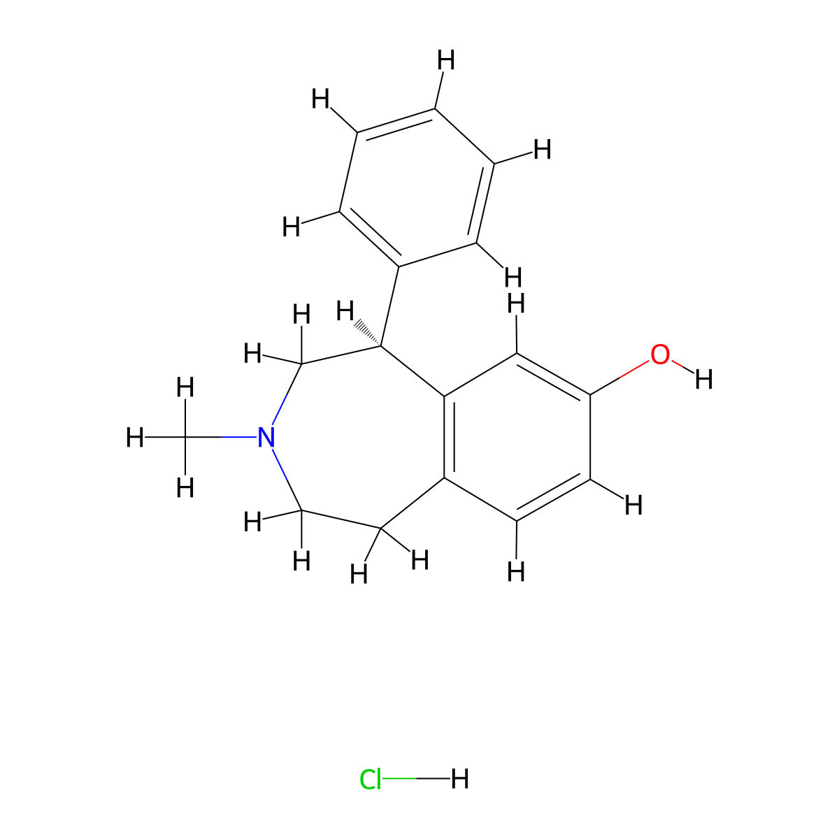 S(-)-SCH-23388, Des-chloro hydrochloride molecular structure, CAS 109010-52-8