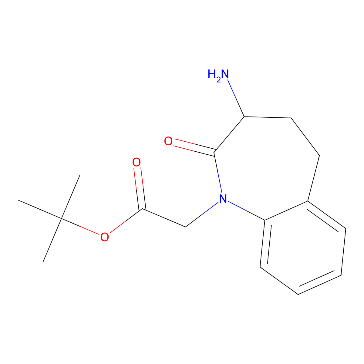 1,1-Dimethylethyl ((3S)-3-amino-2-oxo-2,3,4,5-tetrahydro-1H-1-benzazepin-1-yl)acetate molecular structure, CAS 109010-60-8