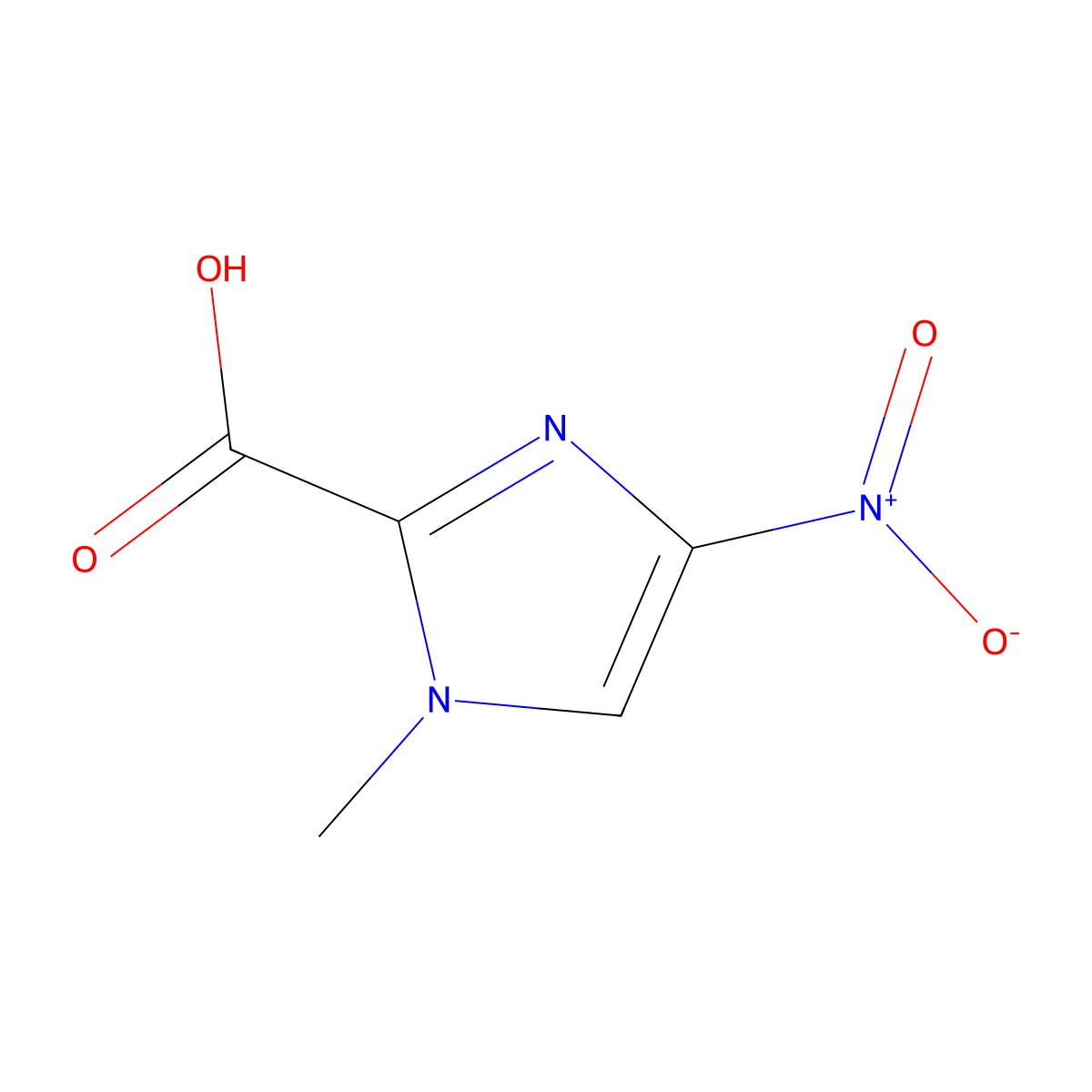 1-Methyl-4-nitro-1H-imidazole-2-carboxylic acid molecular structure, CAS 109012-24-0