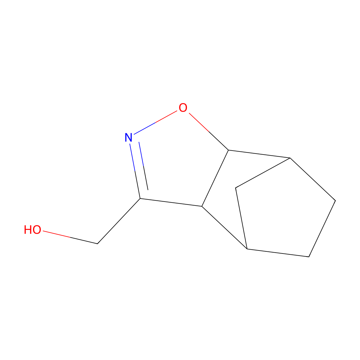 rac-((1R,2S,6S,7S)-3-oxa-4-azatricyclo(5.2.1.0,2,6)dec-4-en-5-yl)methanol molecular structure, CAS 109022-77-7