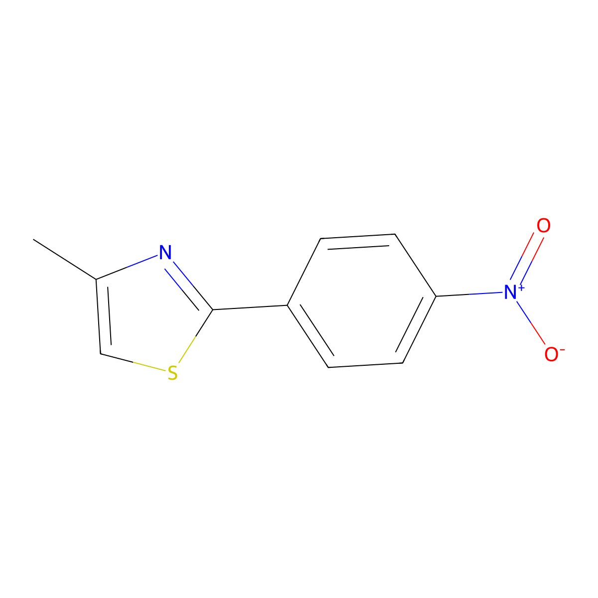 4-Methyl-2-(4-nitrophenyl)-1,3-thiazole molecular structure, CAS 109029-42-7