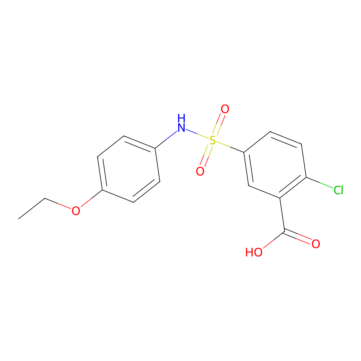 2-chloro-5-[(4-ethoxyphenyl)sulfamoyl]benzoic Acid molecular structure, CAS 109029-88-1