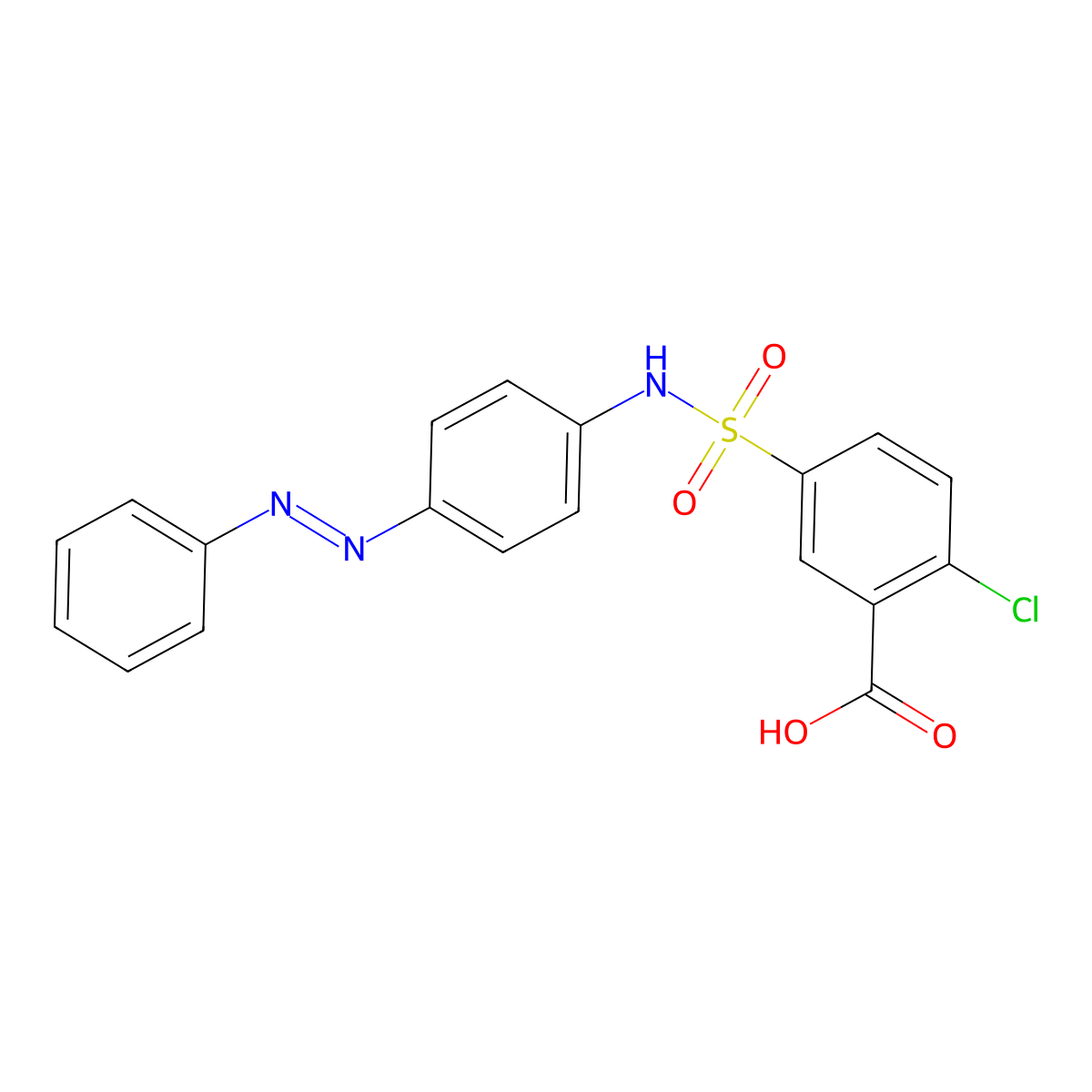 Benzoic acid, 2-chloro-5-[[[4-(2-phenyldiazenyl)phenyl]amino]sulfonyl]- molecular structure, CAS 109029-90-5