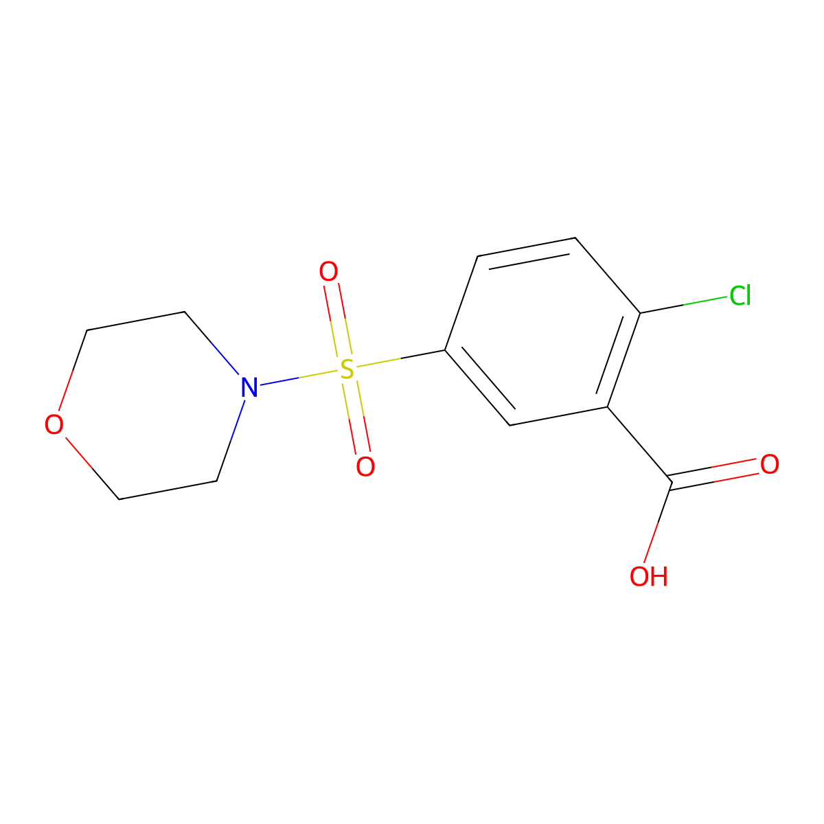 2-Chloro-5-(morpholine-4-sulfonyl)-benzoic acid molecular structure, CAS 109029-96-1