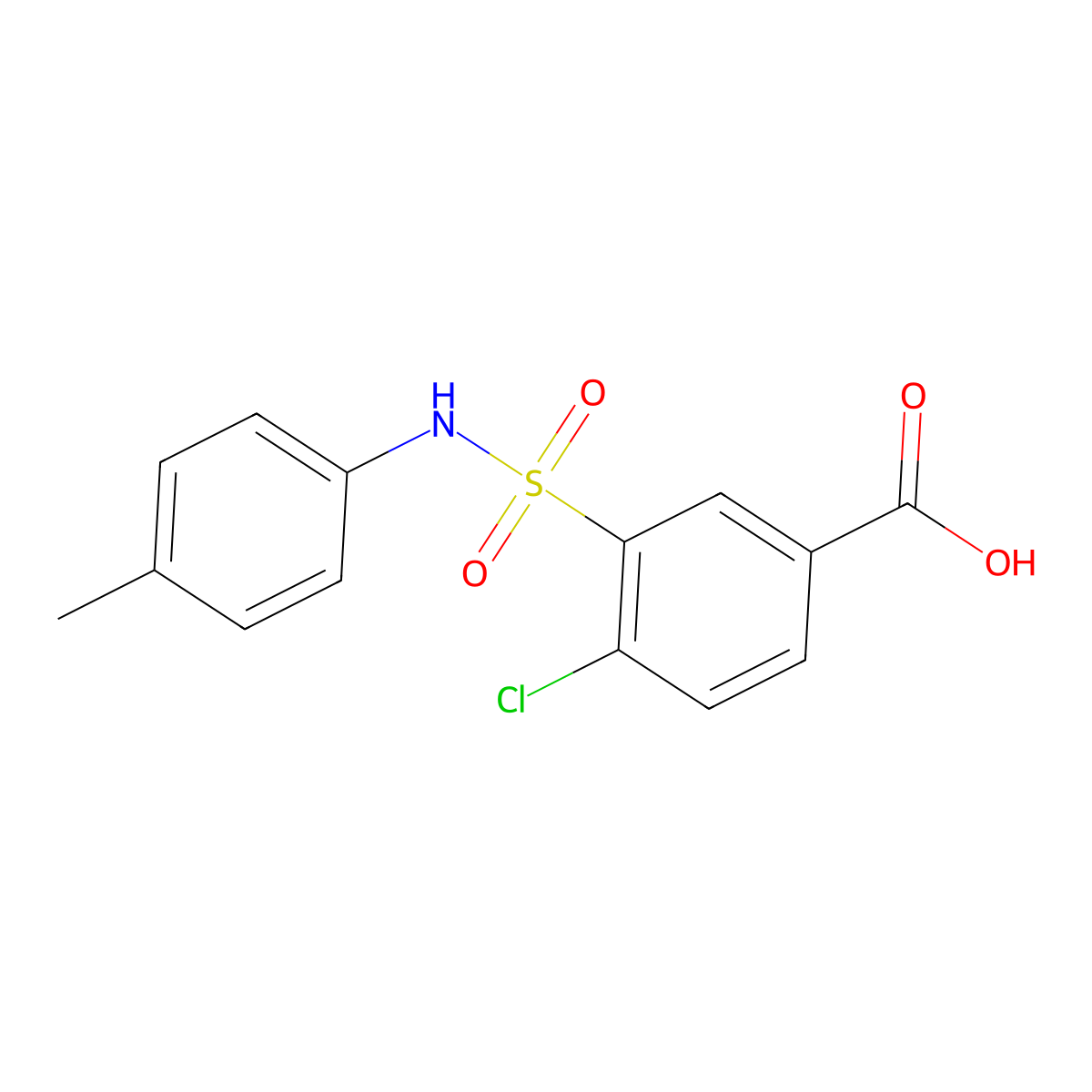 4-Chloro-3-[(4-methylphenyl)sulfamoyl]benzoic acid molecular structure, CAS 109029-98-3