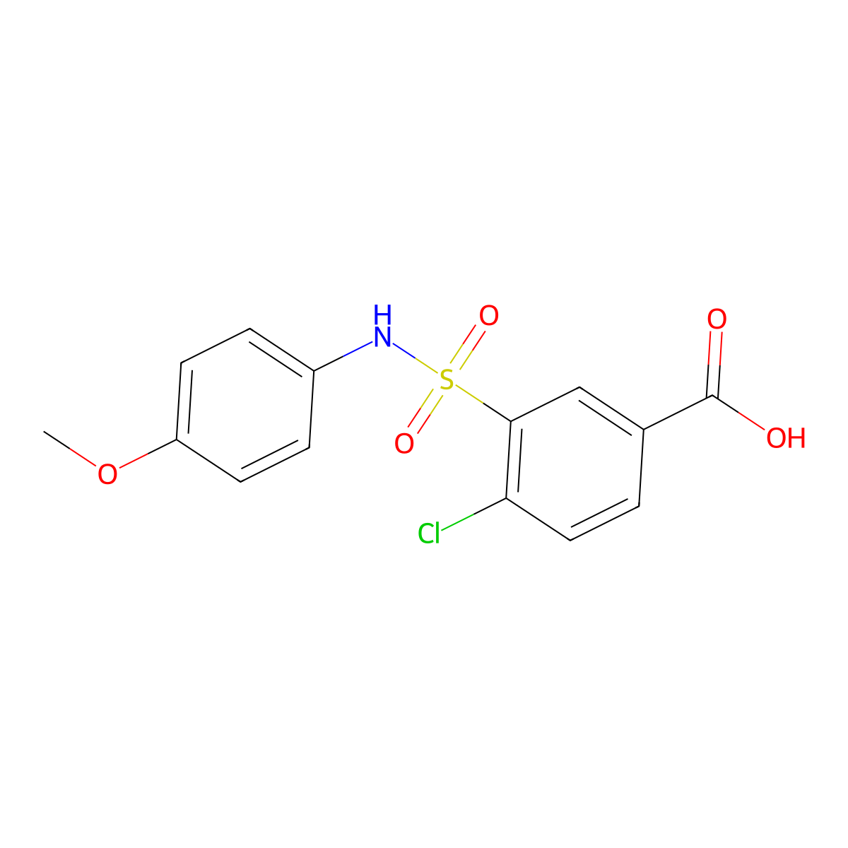 4-chloro-3-[(4-methoxyphenyl)sulfamoyl]benzoic Acid molecular structure, CAS 109029-99-4