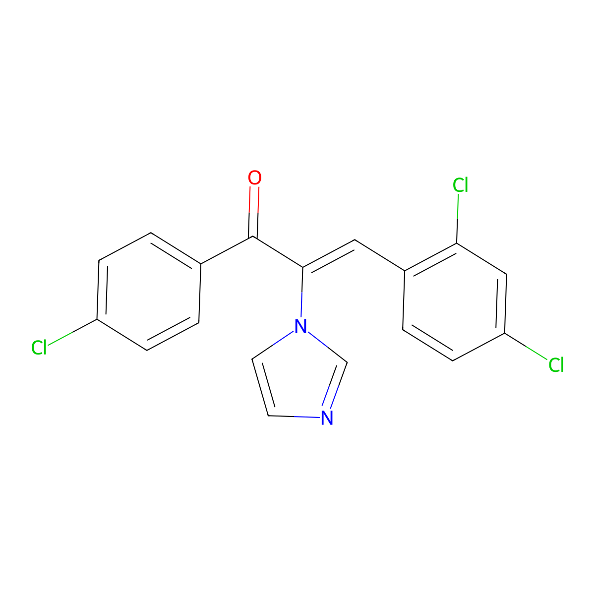 (Z)-1-(4-Chlorophenyl)-3-(2,4-dichlorophenyl)-2-(1H-imidazol-1-YL)prop-2-EN-1-one molecular structure, CAS 109032-68-0
