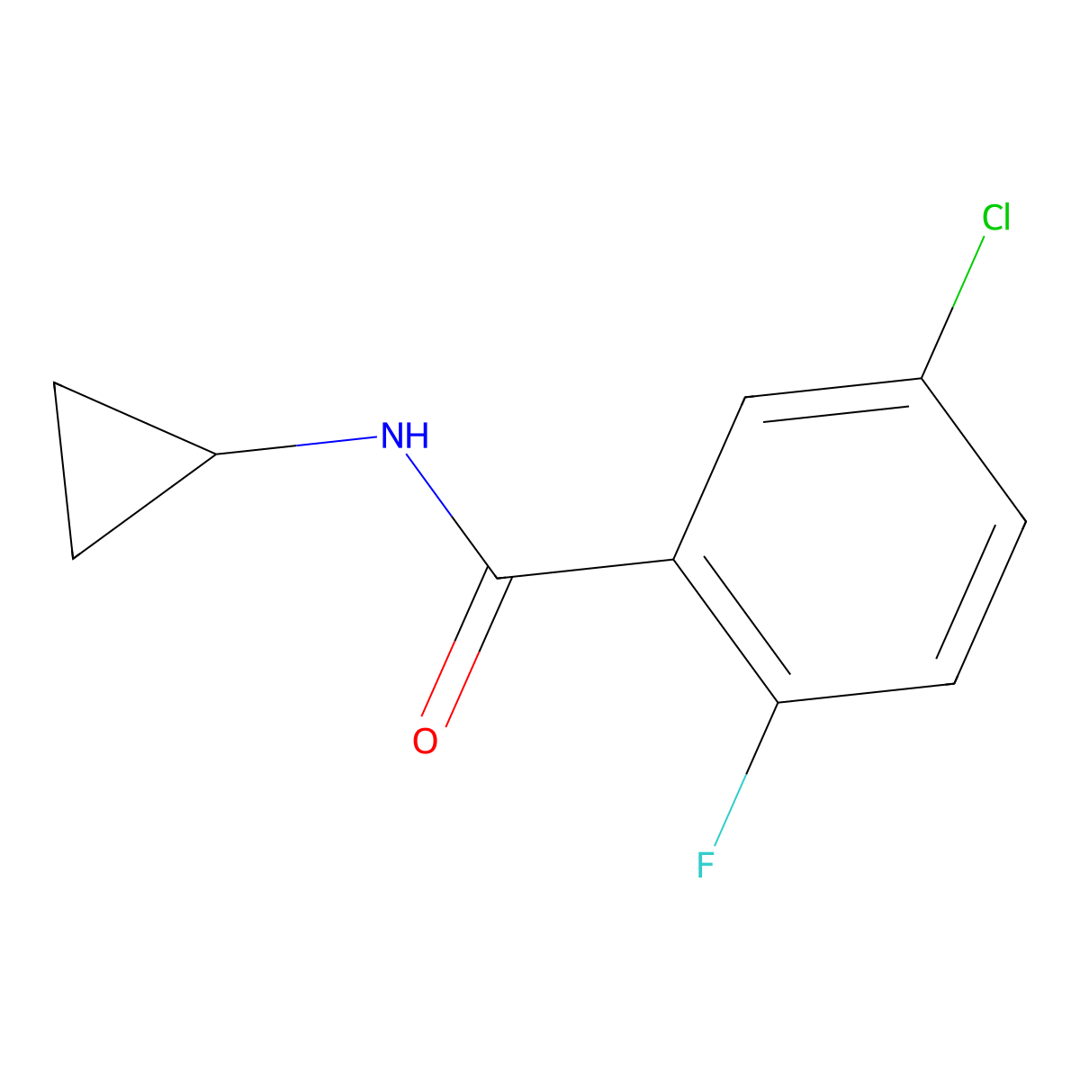 5-chloro-N-cyclopropyl-2-fluorobenzamide molecular structure, CAS 1090344-80-1
