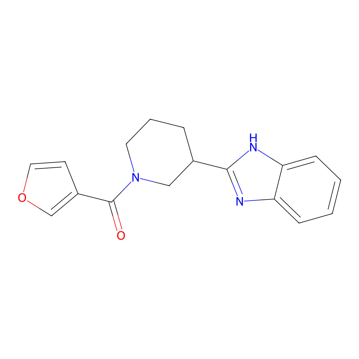 2-[1-(furan-3-carbonyl)piperidin-3-yl]-1H-1,3-benzodiazole molecular structure, CAS 1090349-56-6