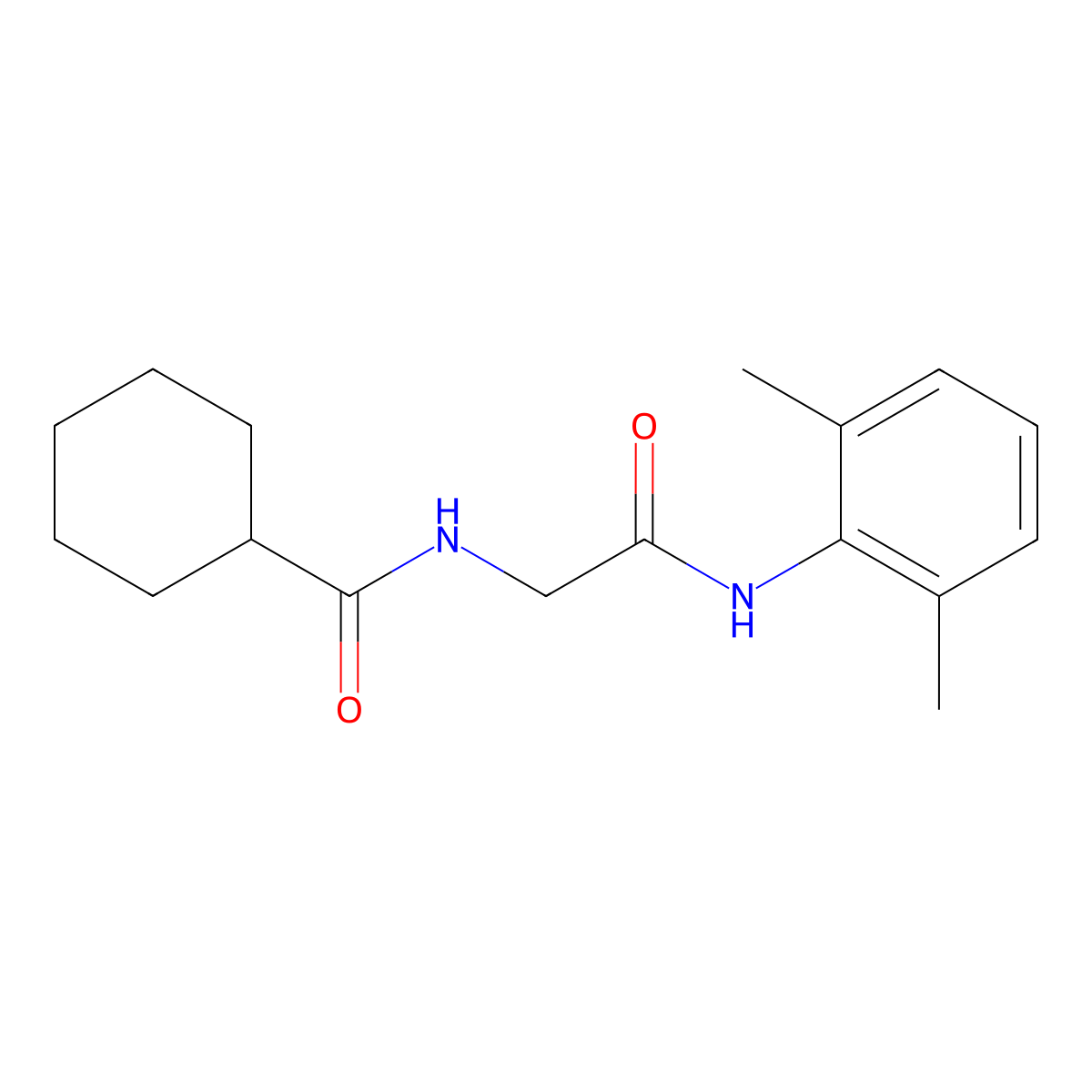 N-{2-[(2,6-dimethylphenyl)amino]-2-oxoethyl}cyclohexanecarboxamide molecular structure, CAS 1090354-47-4