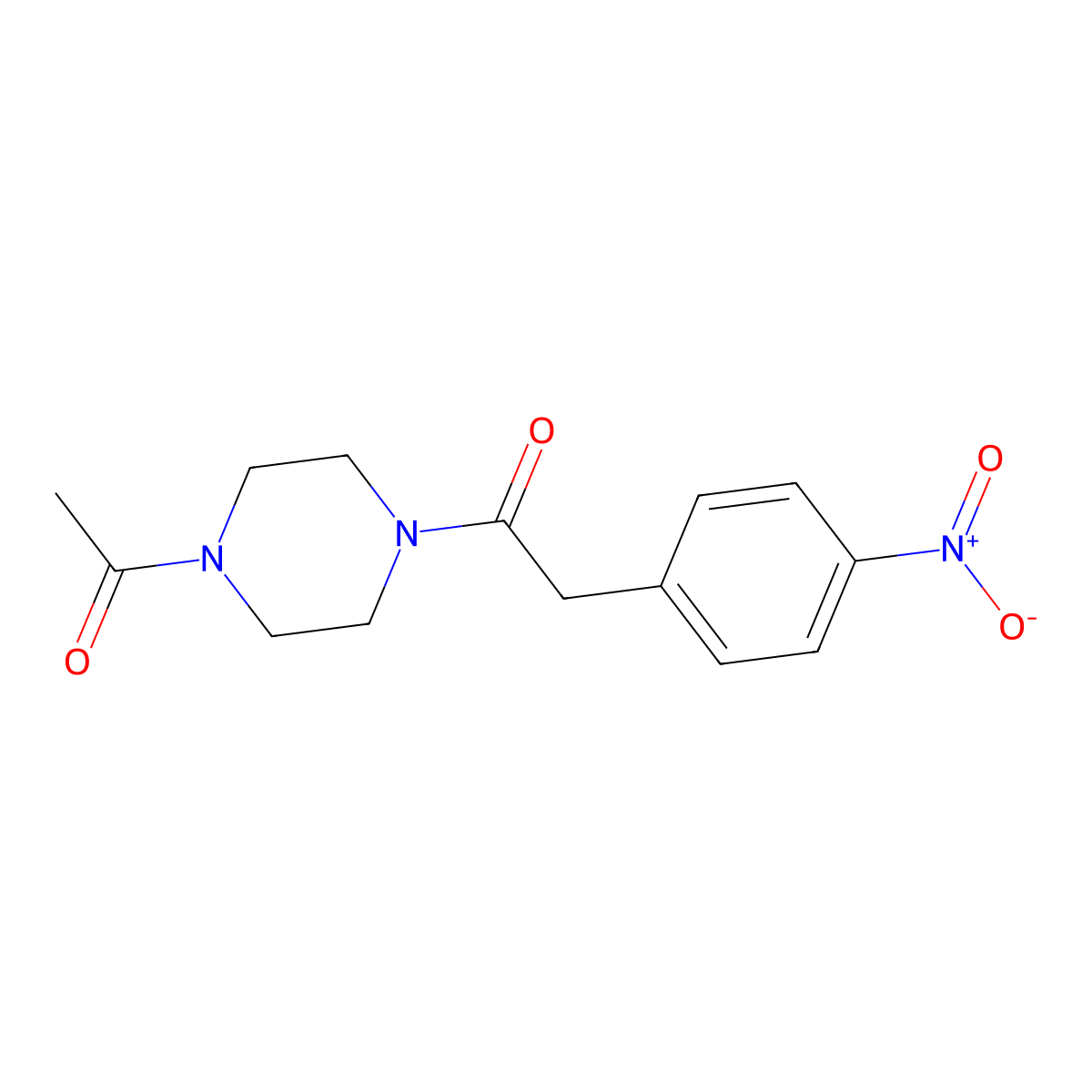 1-(4-Acetylpiperazin-1-yl)-2-(4-nitrophenyl)ethan-1-one molecular structure, CAS 1090361-16-2