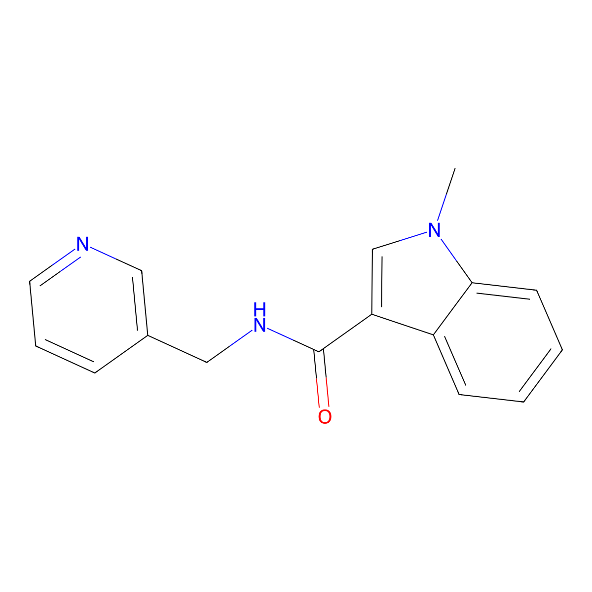 1-methyl-N-(pyridin-3-ylmethyl)-1H-indole-3-carboxamide molecular structure, CAS 1090363-39-5