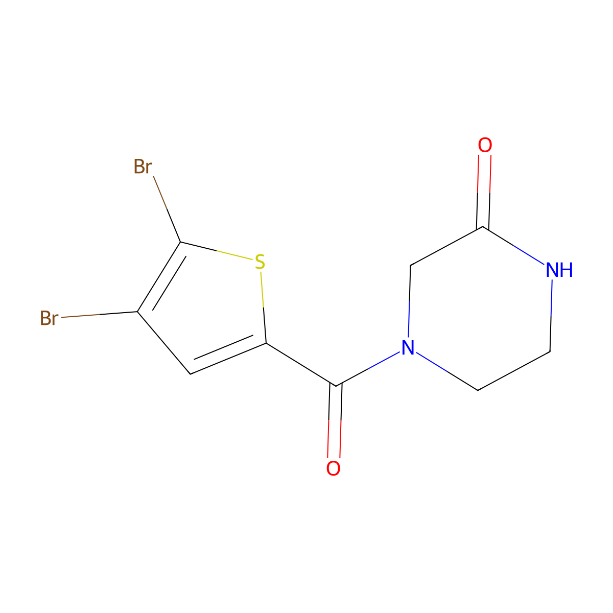 4-(4,5-Dibromothiophene-2-carbonyl)piperazin-2-one molecular structure, CAS 1090363-55-5