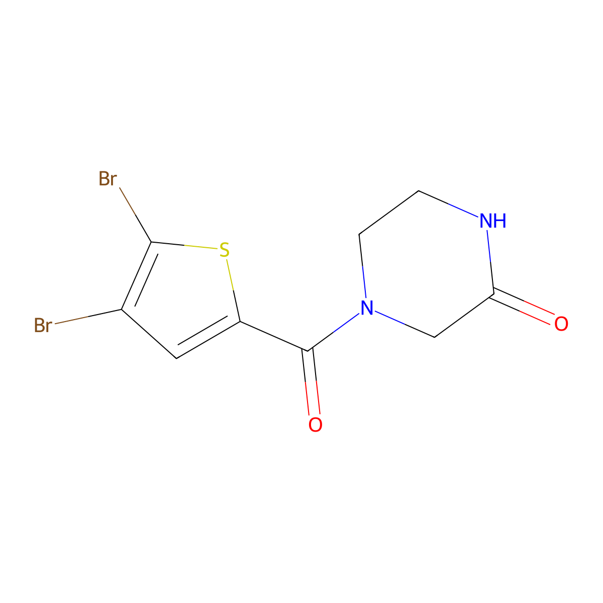 4-(4,5-Dibromothiophene-2-carbonyl)piperazin-2-one molecular structure, CAS 1090363-55-5