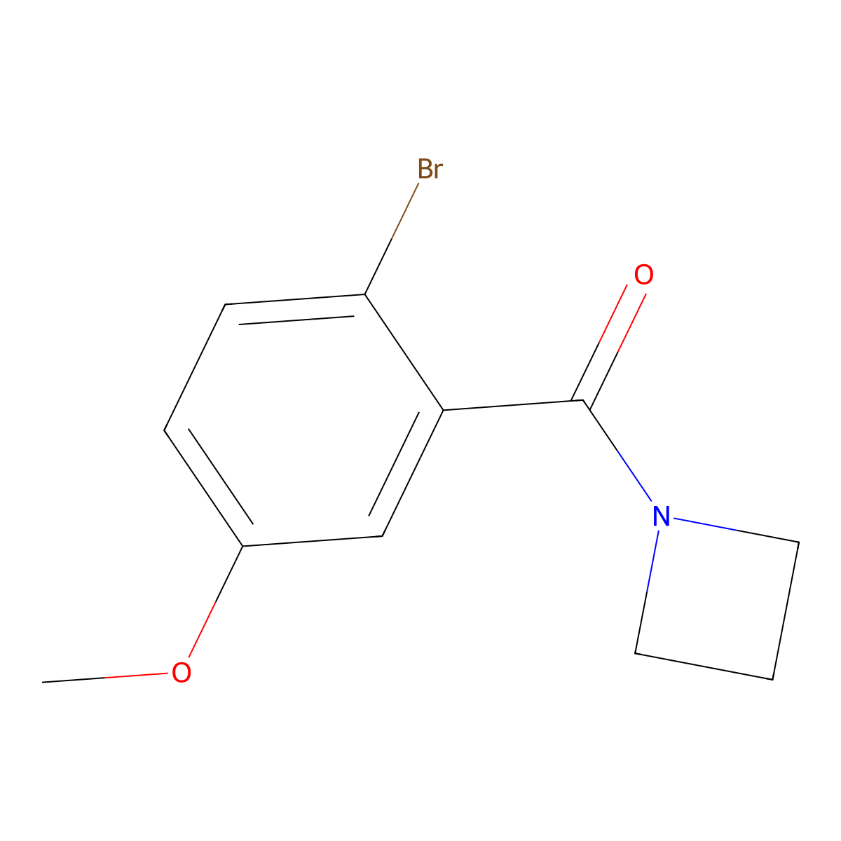 1-(2-Bromo-5-methoxybenzoyl)azetidine molecular structure, CAS 1090366-23-6