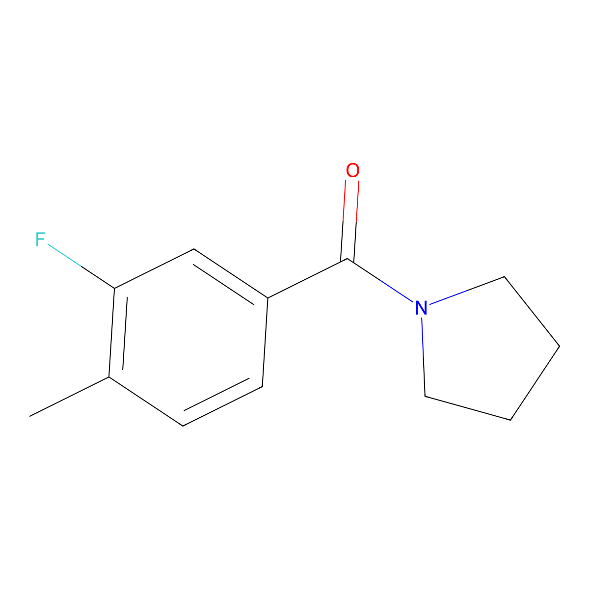(3-Fluoro-4-methylphenyl)(pyrrolidin-1-yl)methanone molecular structure, CAS 1090366-35-0