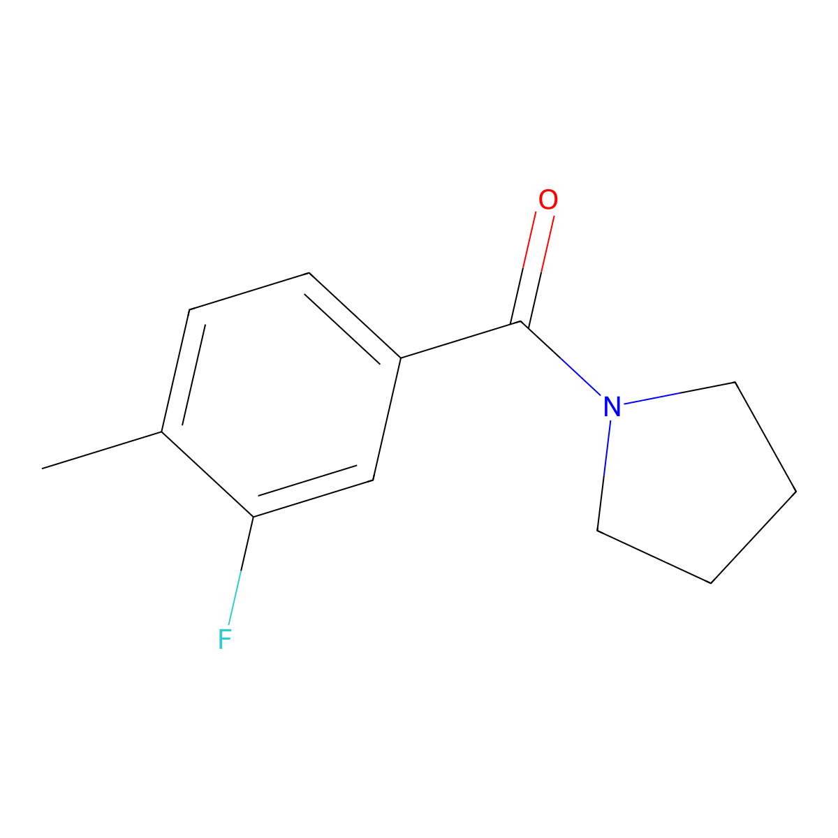 (3-Fluoro-4-methylphenyl)(pyrrolidin-1-yl)methanone molecular structure, CAS 1090366-35-0