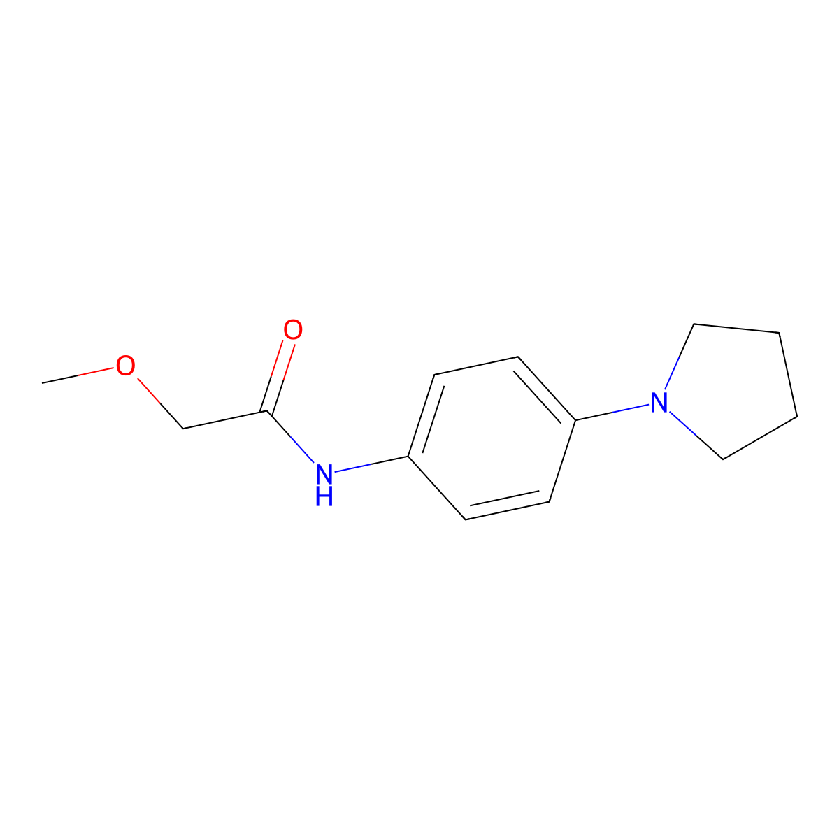 2-Methoxy-N-(4-(pyrrolidin-1-yl)phenyl)acetamide molecular structure, CAS 1090371-41-7