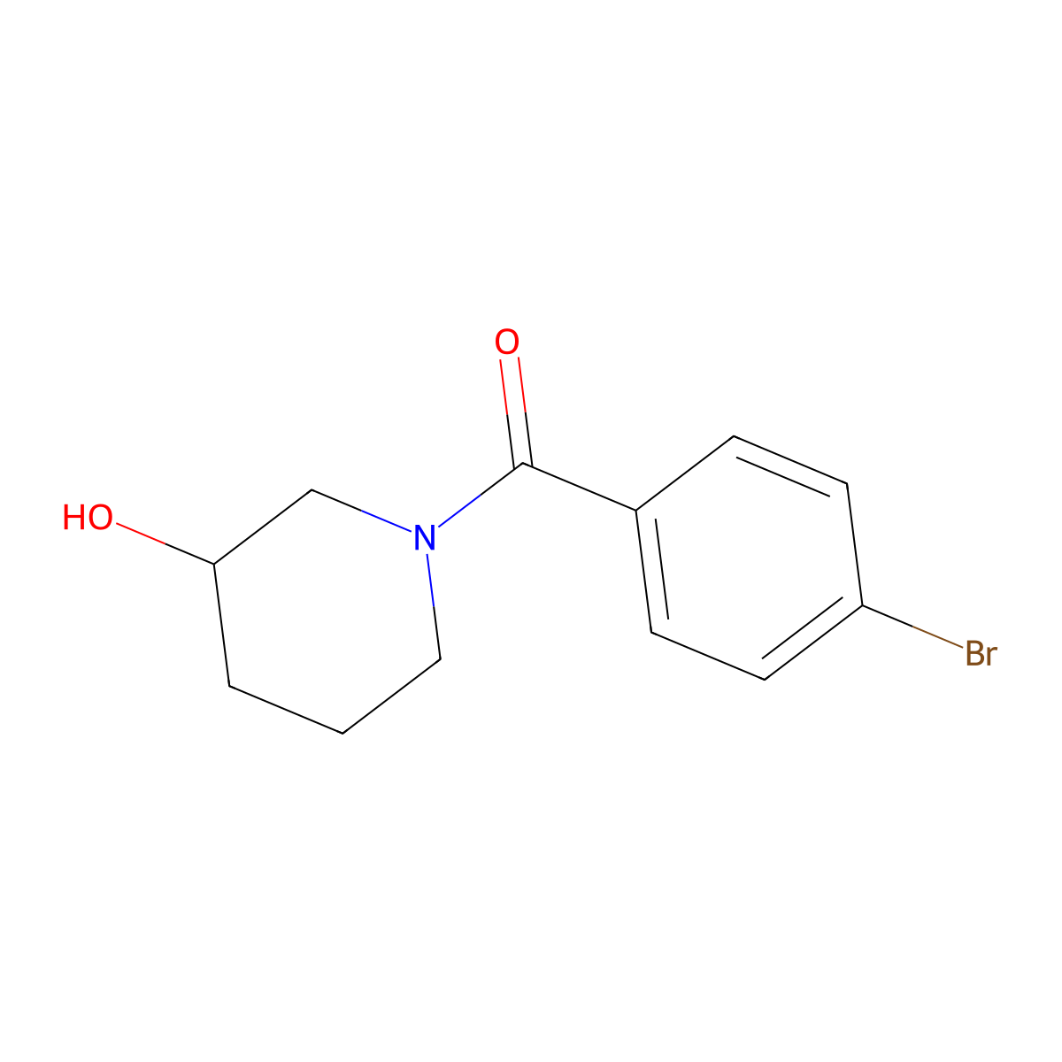 1-(4-Bromobenzoyl)piperidin-3-OL molecular structure, CAS 1090385-73-1