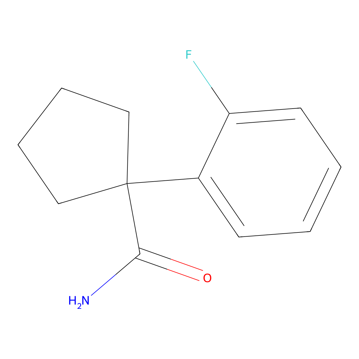 1-(2-Fluorophenyl)cyclopentane-1-carboxamide molecular structure, CAS 1090385-94-6