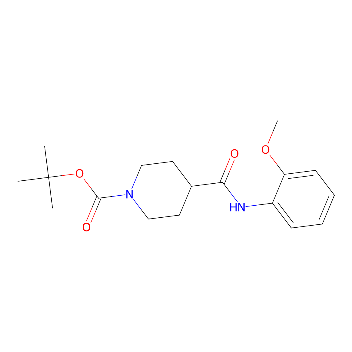 tert-Butyl 4-((2-methoxyphenyl)carbamoyl)piperidine-1-carboxylate molecular structure, CAS 1090389-04-0