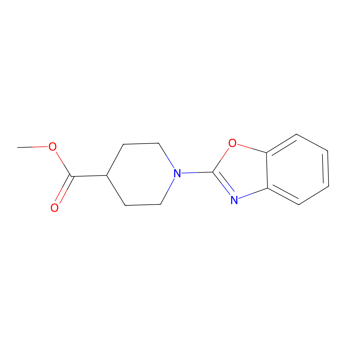 Methyl 1-(1,3-benzoxazol-2-yl)piperidine-4-carboxylate molecular structure, CAS 1090401-36-7
