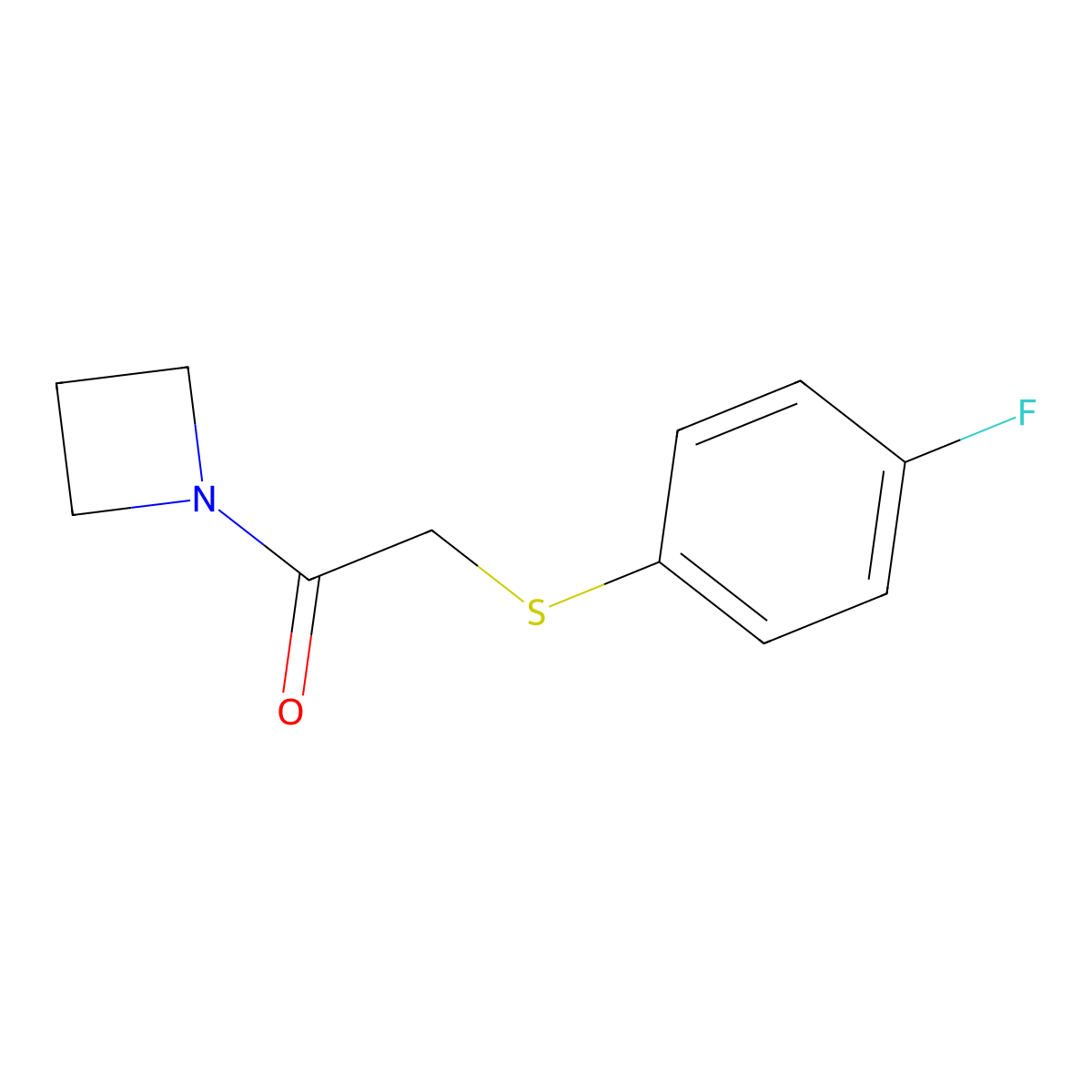 1-(Azetidin-1-yl)-2-[(4-fluorophenyl)sulfanyl]ethan-1-one molecular structure, CAS 1090403-98-7