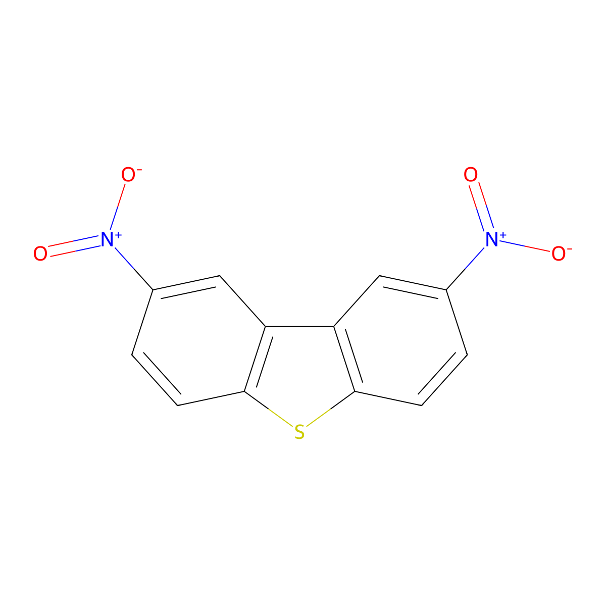 2,8-Dinitrodibenzothiophene molecular structure, CAS 109041-38-5
