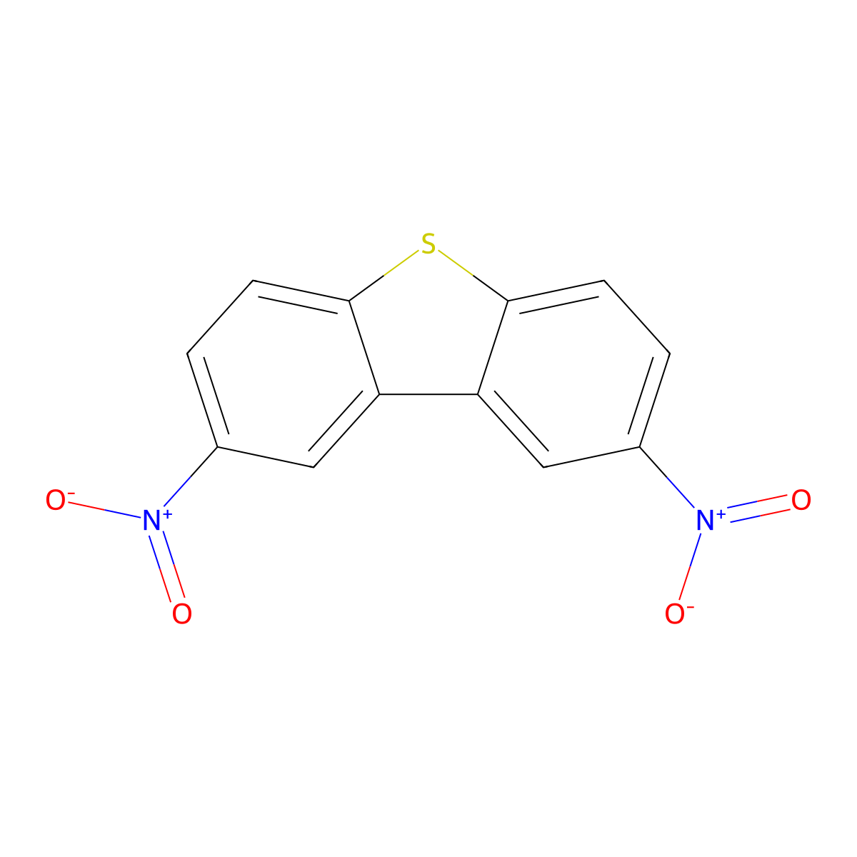 2,8-Dinitrodibenzothiophene molecular structure, CAS 109041-38-5