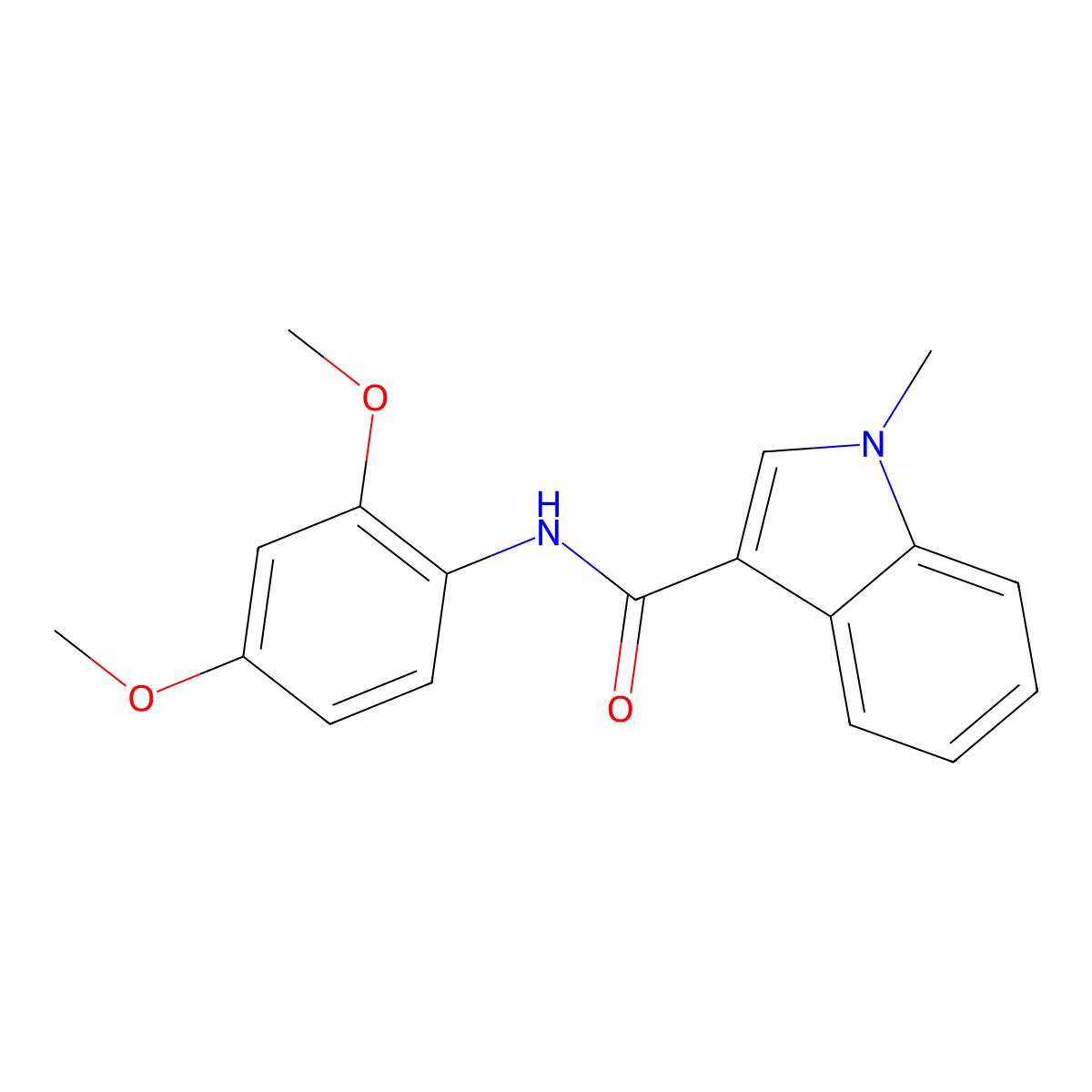 N-(2,4-dimethoxyphenyl)-1-methyl-1H-indole-3-carboxamide molecular structure, CAS 1090414-09-7