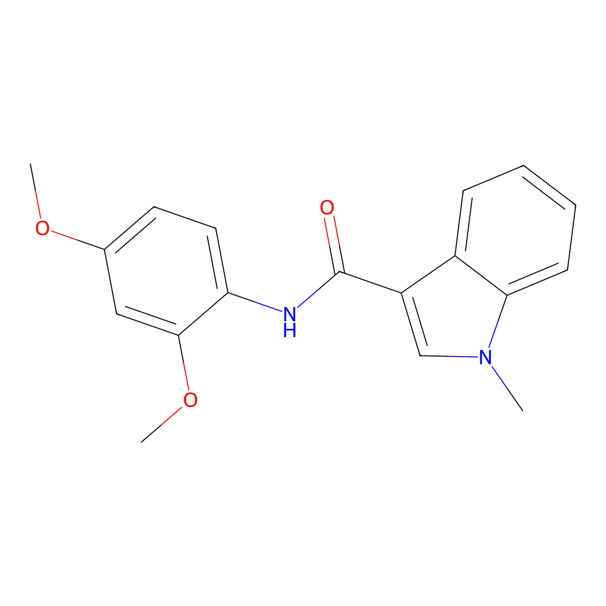 N-(2,4-dimethoxyphenyl)-1-methyl-1H-indole-3-carboxamide molecular structure, CAS 1090414-09-7