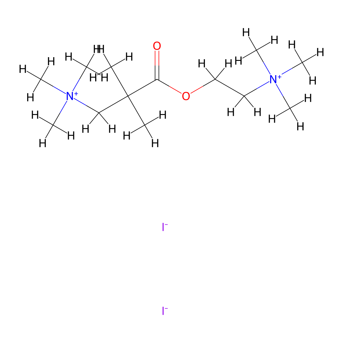 N,N,N,2,2-Pentamethyl-3-oxo-3-(2-(trimethylazaniumyl)ethoxy)propan-1-aminium diiodide molecular structure, CAS 109042-63-9