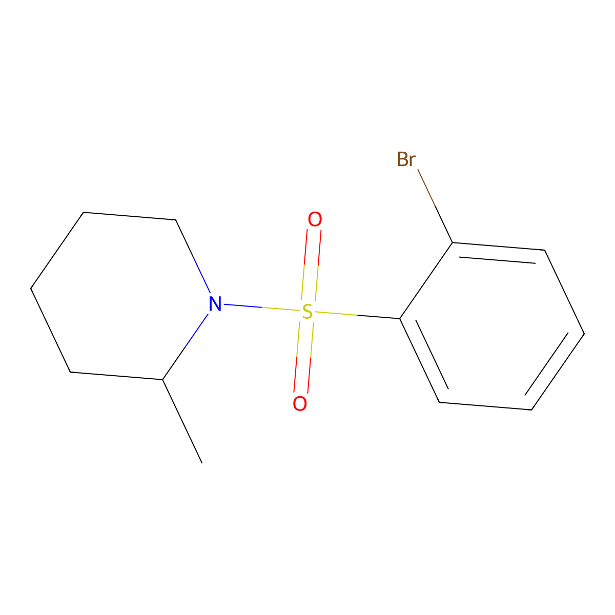 1-(2-Bromophenylsulfonyl)-2-methylpiperidine molecular structure, CAS 1090429-01-8