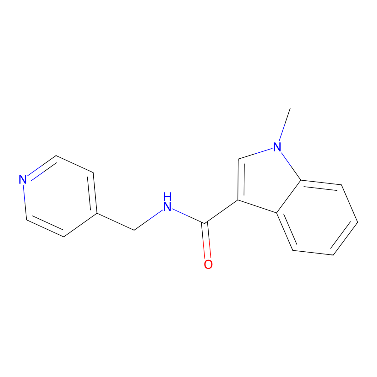 1-methyl-N-(pyridin-4-ylmethyl)-1H-indole-3-carboxamide molecular structure, CAS 1090430-60-6