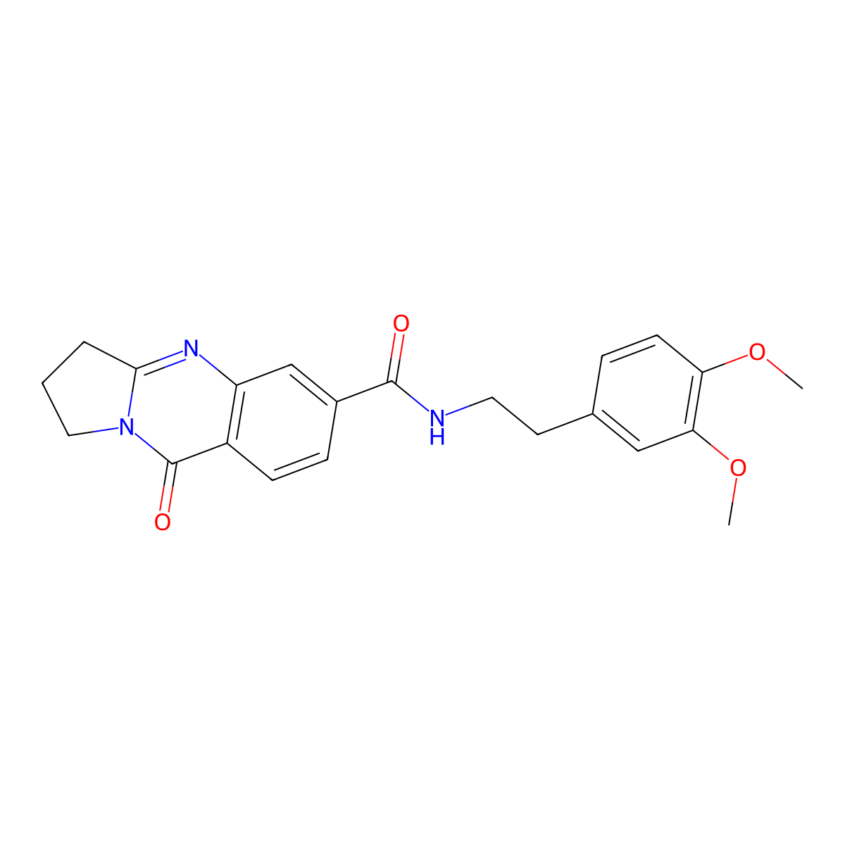 N-[2-(3,4-dimethoxyphenyl)ethyl]-9-oxo-1,2,3,9-tetrahydropyrrolo[2,1-b]quinazoline-6-carboxamide molecular structure, CAS 1090434-74-4