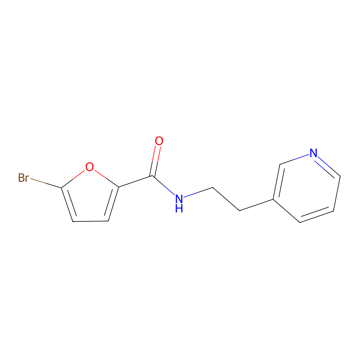 5-Bromo-N-(2-(pyridin-3-yl)ethyl)furan-2-carboxamide molecular structure, CAS 1090440-16-6