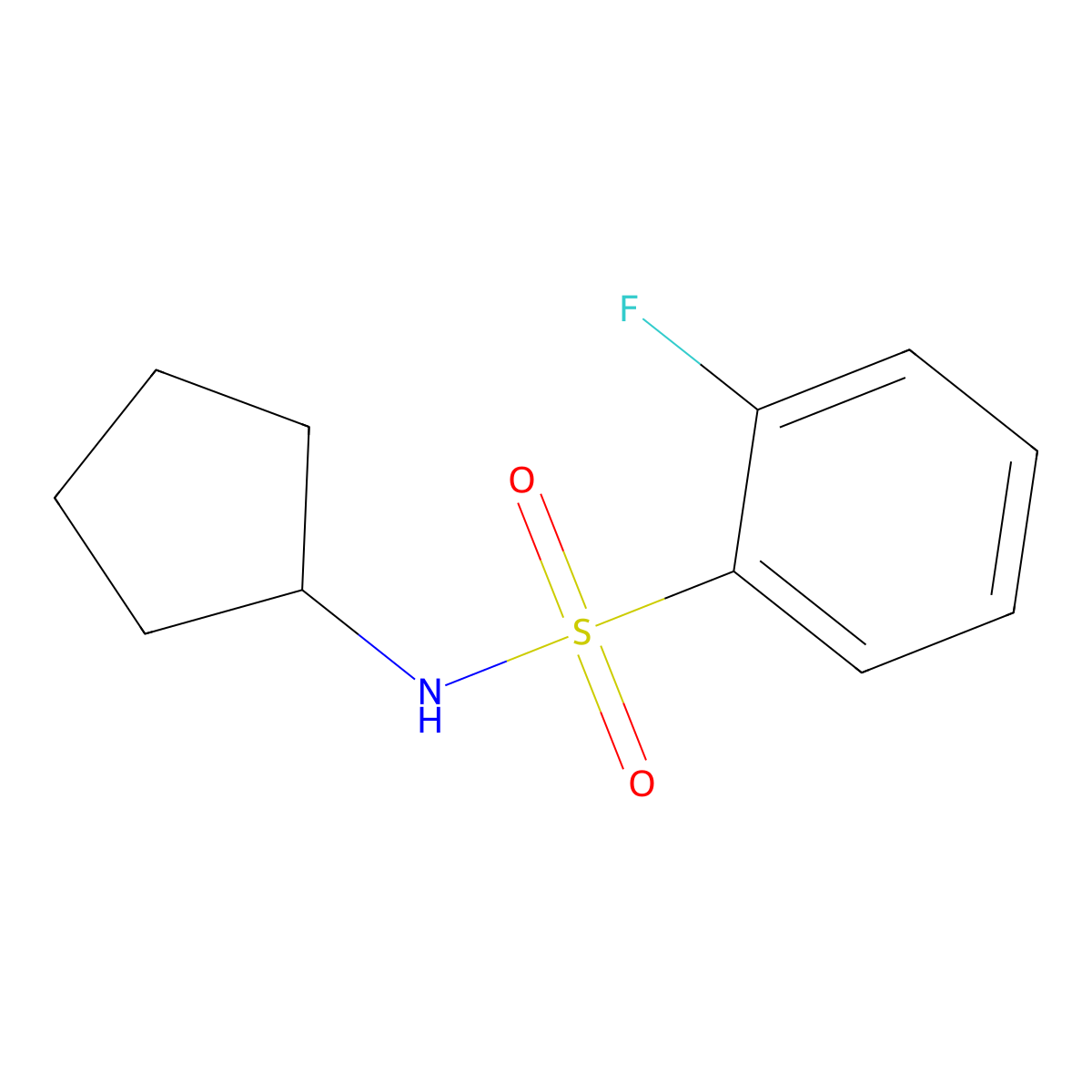 N-cyclopentyl-2-fluorobenzenesulfonamide molecular structure, CAS 1090446-38-0