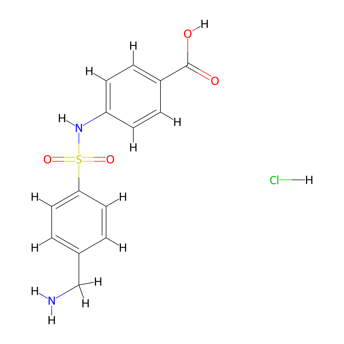 4-(4-(Aminomethyl)phenylsulfonamido)benzoic acid hydrochloride molecular structure, CAS 109045-09-2