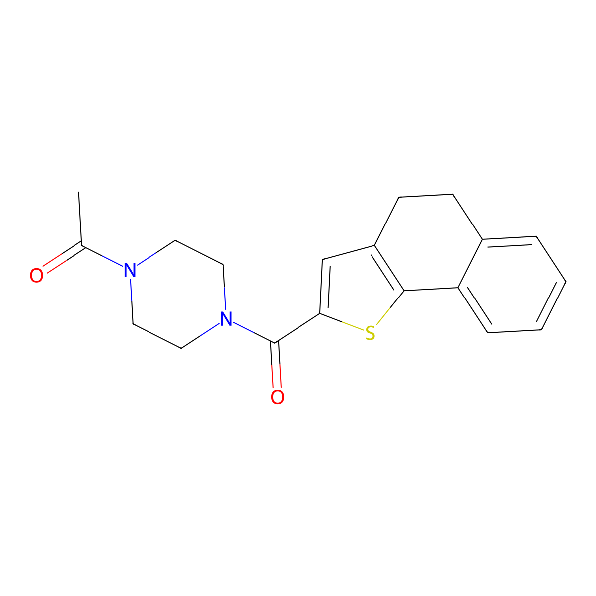 1-[4-(4,5-Dihydronaphtho[1,2-b]thiophen-2-ylcarbonyl)piperazin-1-yl]ethanone molecular structure, CAS 1090459-85-0