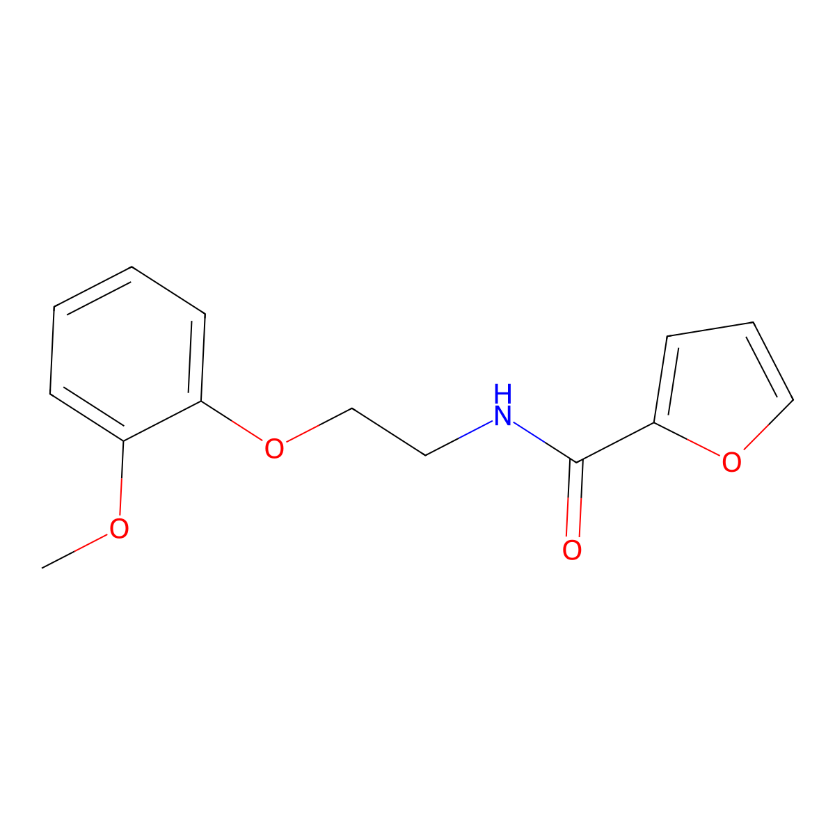 N-[2-(2-methoxyphenoxy)ethyl]furan-2-carboxamide molecular structure, CAS 1090484-88-0