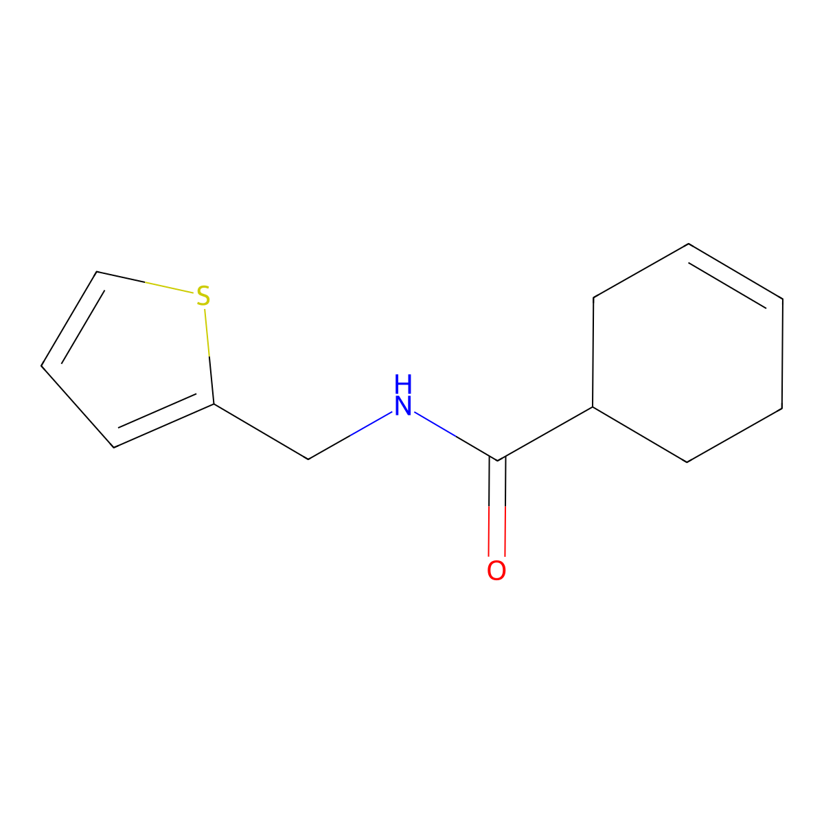 N-[(thiophen-2-yl)methyl]cyclohex-3-ene-1-carboxamide molecular structure, CAS 1090485-51-0