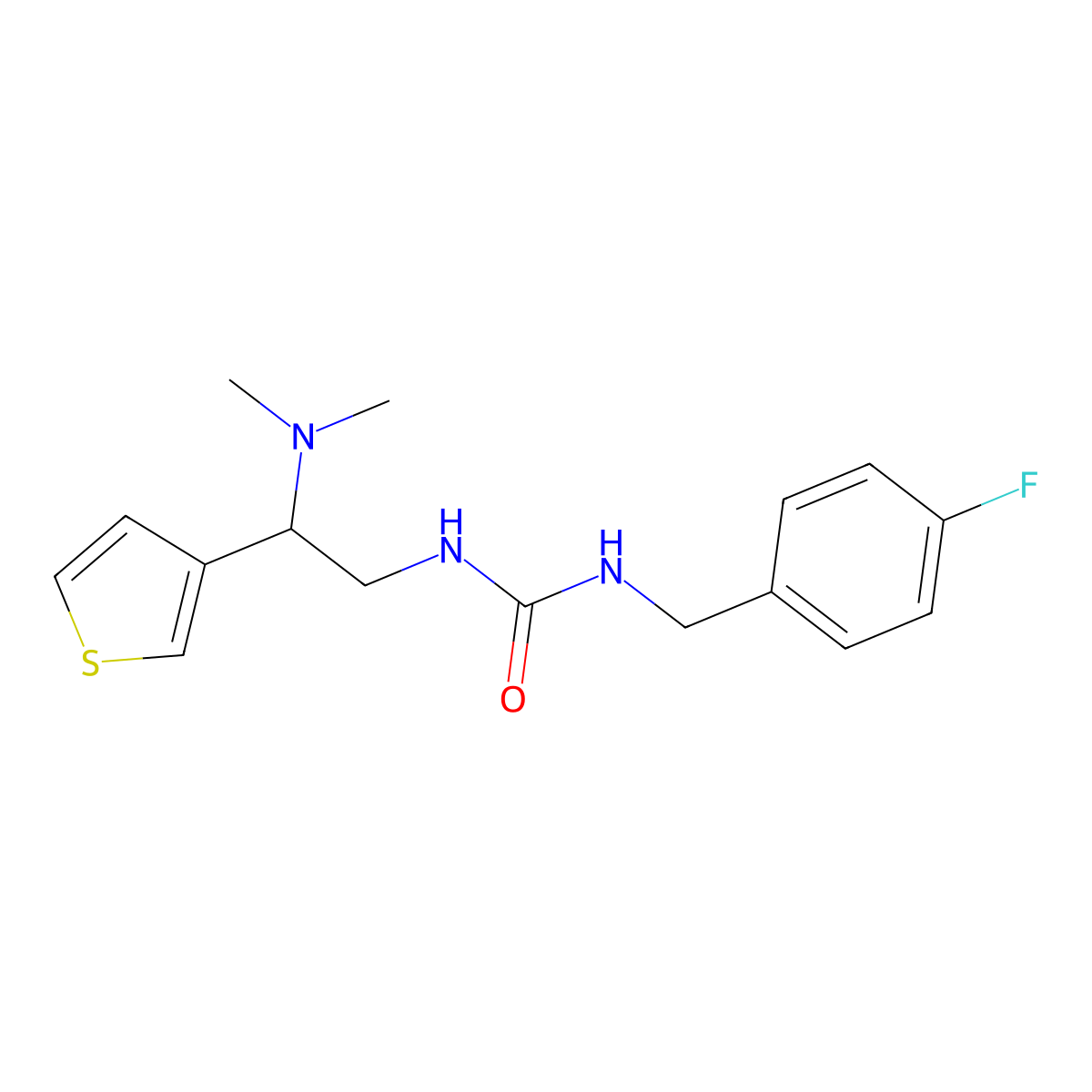 1-(2-(Dimethylamino)-2-(thiophen-3-yl)ethyl)-3-(4-fluorobenzyl)urea molecular structure, CAS 1090486-08-0
