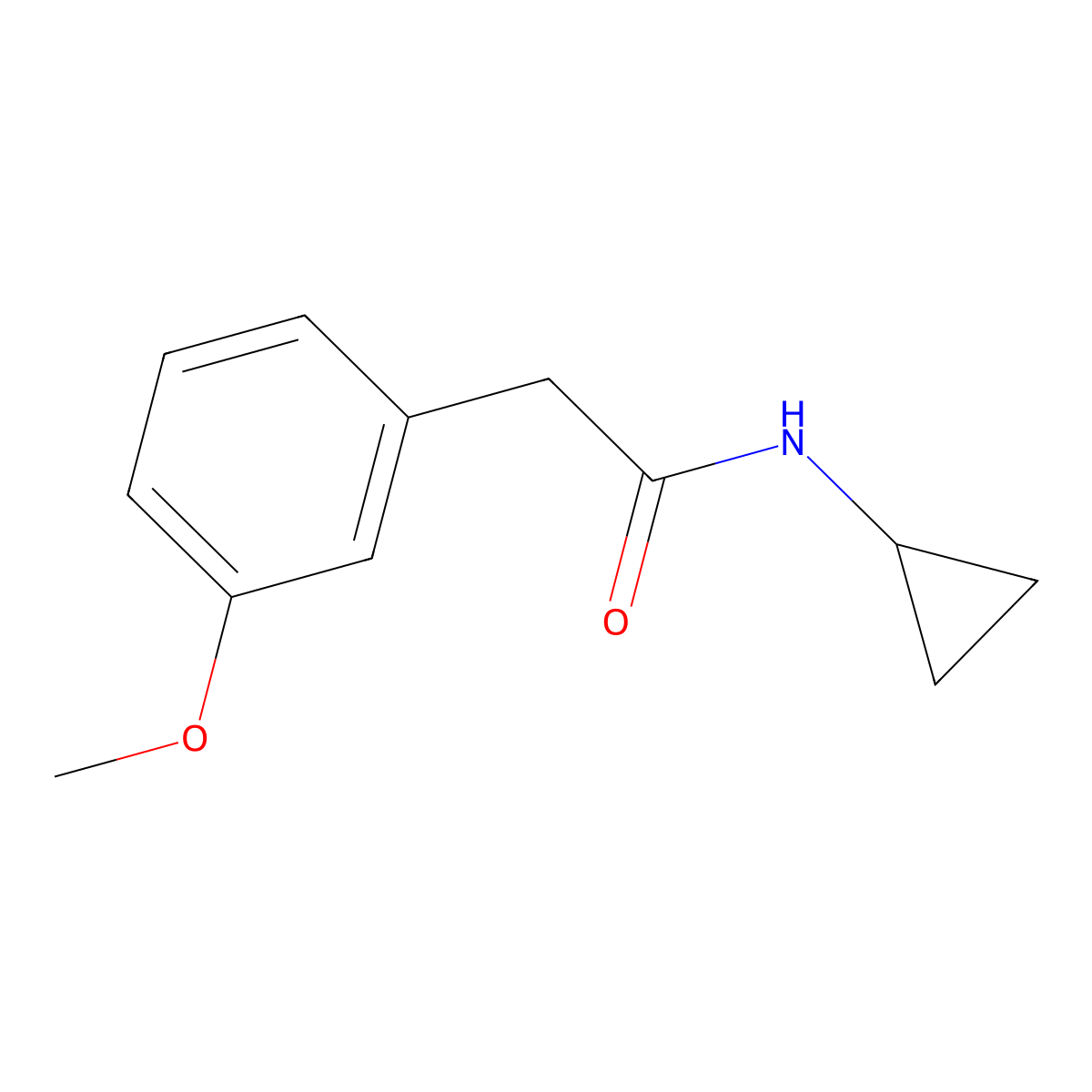 N-cyclopropyl-2-(3-methoxyphenyl)acetamide molecular structure, CAS 1090488-44-0