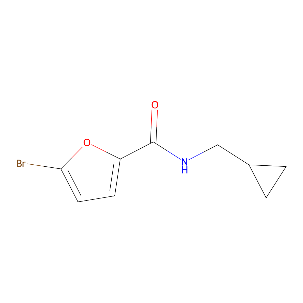 5-bromo-N-(cyclopropylmethyl)furan-2-carboxamide molecular structure, CAS 1090488-58-6