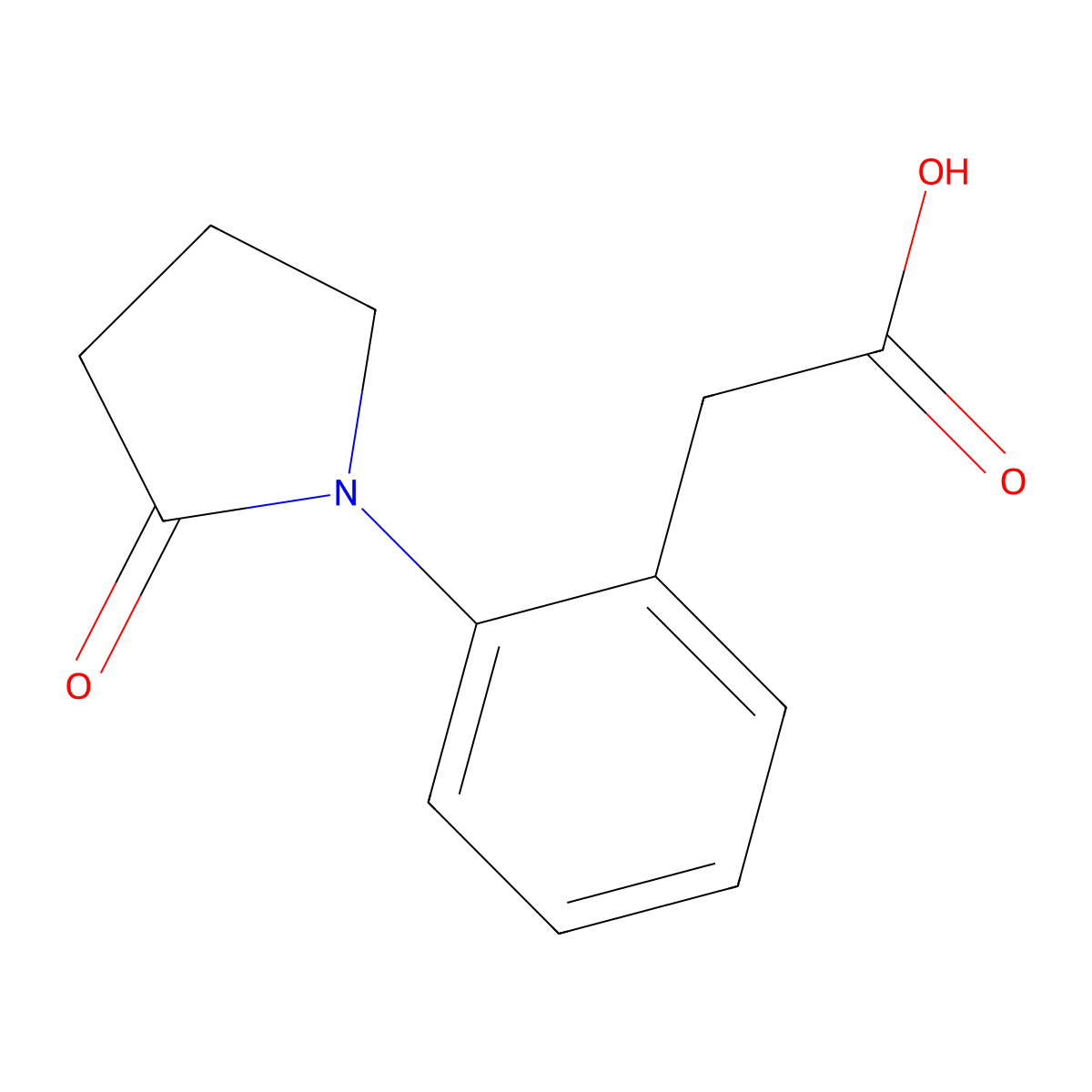 2-(2-(2-Oxopyrrolidin-1-yl)phenyl)acetic acid molecular structure, CAS 109049-91-4