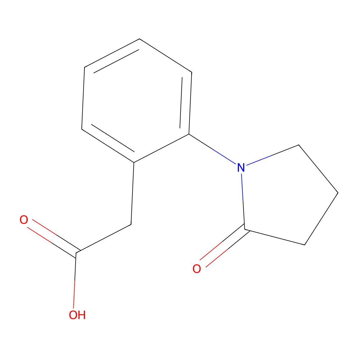 2-(2-(2-Oxopyrrolidin-1-yl)phenyl)acetic acid molecular structure, CAS 109049-91-4