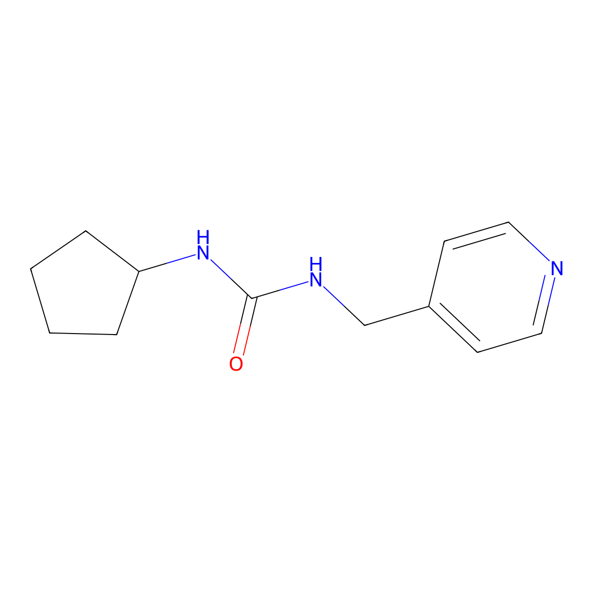 1-Cyclopentyl-3-(pyridin-4-ylmethyl)urea molecular structure, CAS 1090491-50-1