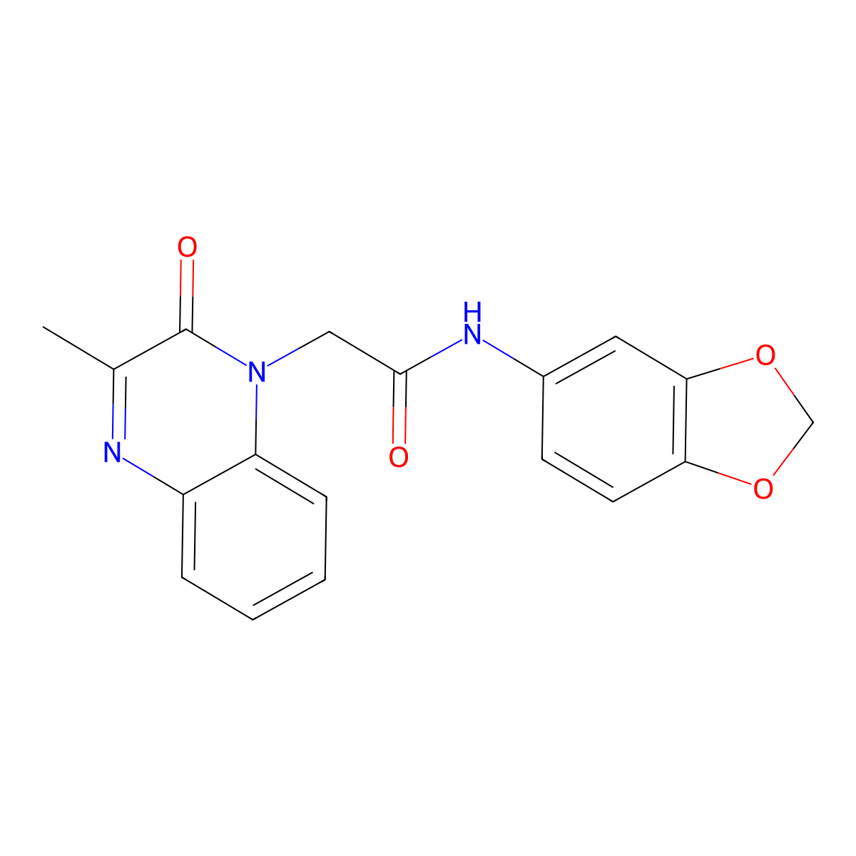 N-(2H-1,3-benzodioxol-5-yl)-2-(3-methyl-2-oxo-1,2-dihydroquinoxalin-1-yl)acetamide molecular structure, CAS 1090491-64-7