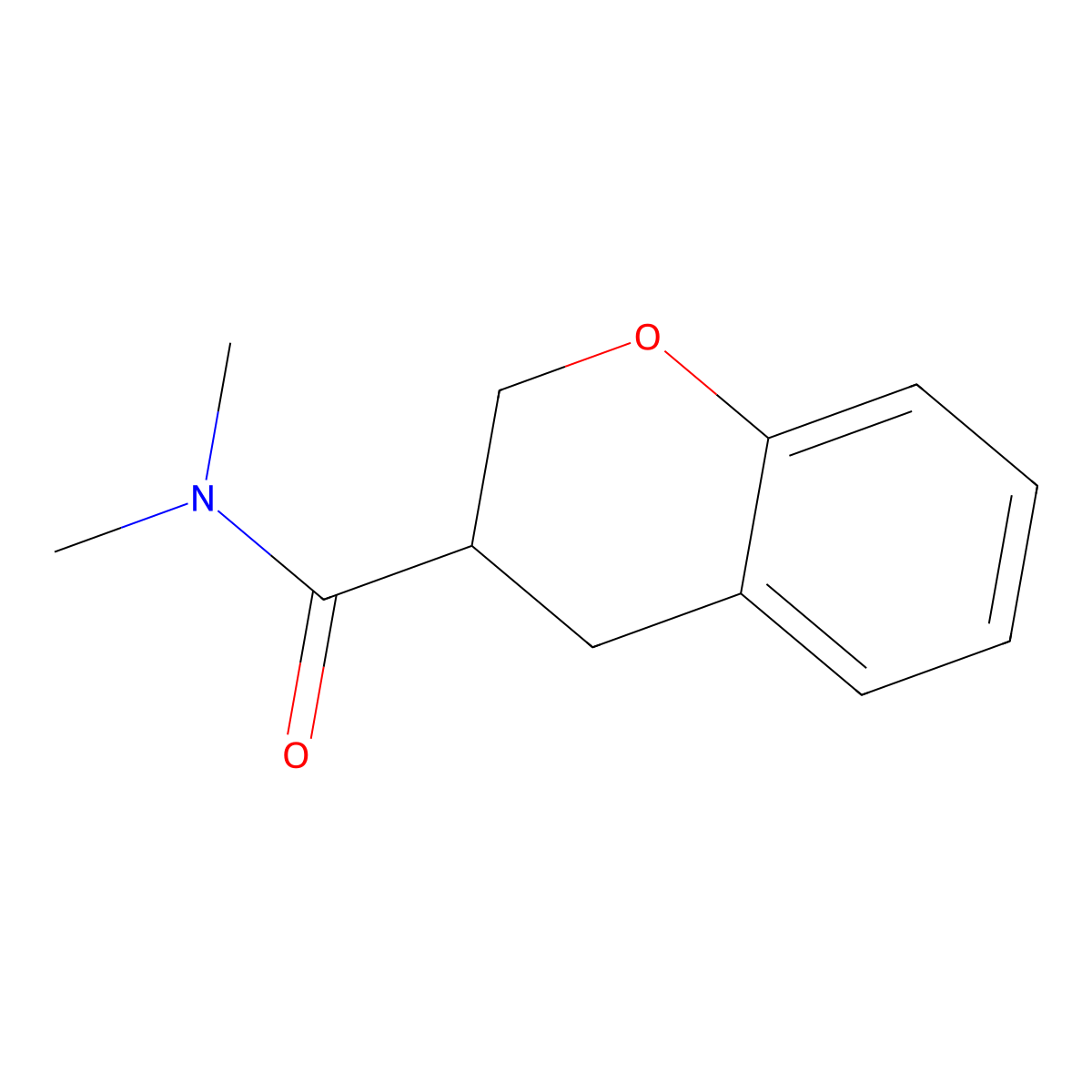 N,N-Dimethyl-3,4-dihydro-2H-1-benzopyran-3-carboxamide molecular structure, CAS 1090498-41-1